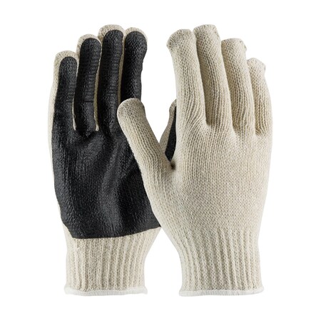 Pip Regular Weight Seamless Knit Cotton/Polyester Glove with PVC Palm Coated Grip, 12PK 36-110PC-BK/L
